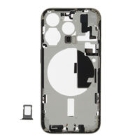 Middenframe (Pulled C) incl. kleine onderdelen - Wit, Voor iPhone 15 Pro
