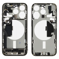 Middenframe (Pulled C) incl. kleine onderdelen - Wit, Voor iPhone 15 Pro