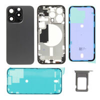 Achterkant (excl. Logo) - Zwart Titanium, Voor iPhone 15 Pro