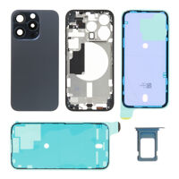 Achterkant (excl. Logo) - Blauw Titanium, Voor iPhone 15 Pro