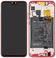 LCD Touchscreen (incl. battery) - Red, Huawei Y9 (2019)