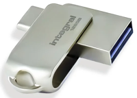 128GB Integral USB-C + USB3.0 Flash Drive, type 360-C Dual