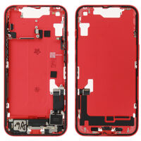 Middenframe (Pulled C) incl. kleine onderdelen - Rood, Voor iPhone 14