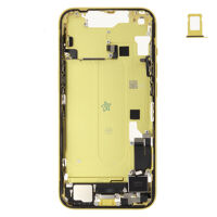 Middenframe (Pulled B) incl. kleine onderdelen - Geel, Voor iPhone 14