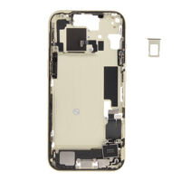 Middenframe (Pulled A) incl. kleine onderdelen - Geel, Voor iPhone 15