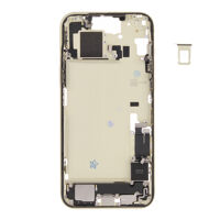 Middenframe (Pulled B) incl. kleine onderdelen - Geel, Voor iPhone 15 Plus